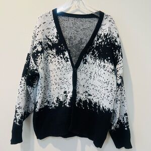 Romwe Street Life Men's Casual Contrast Color Knit Cardigan Size L